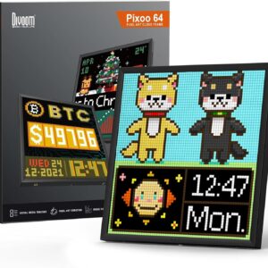 Divoom Pixoo-64 - WiFi Pixel Cloud Digital Frame with APP Control,64 X 64 LED Panel Display Frame for Gaming Room Decoration/Social Media Fans Counter