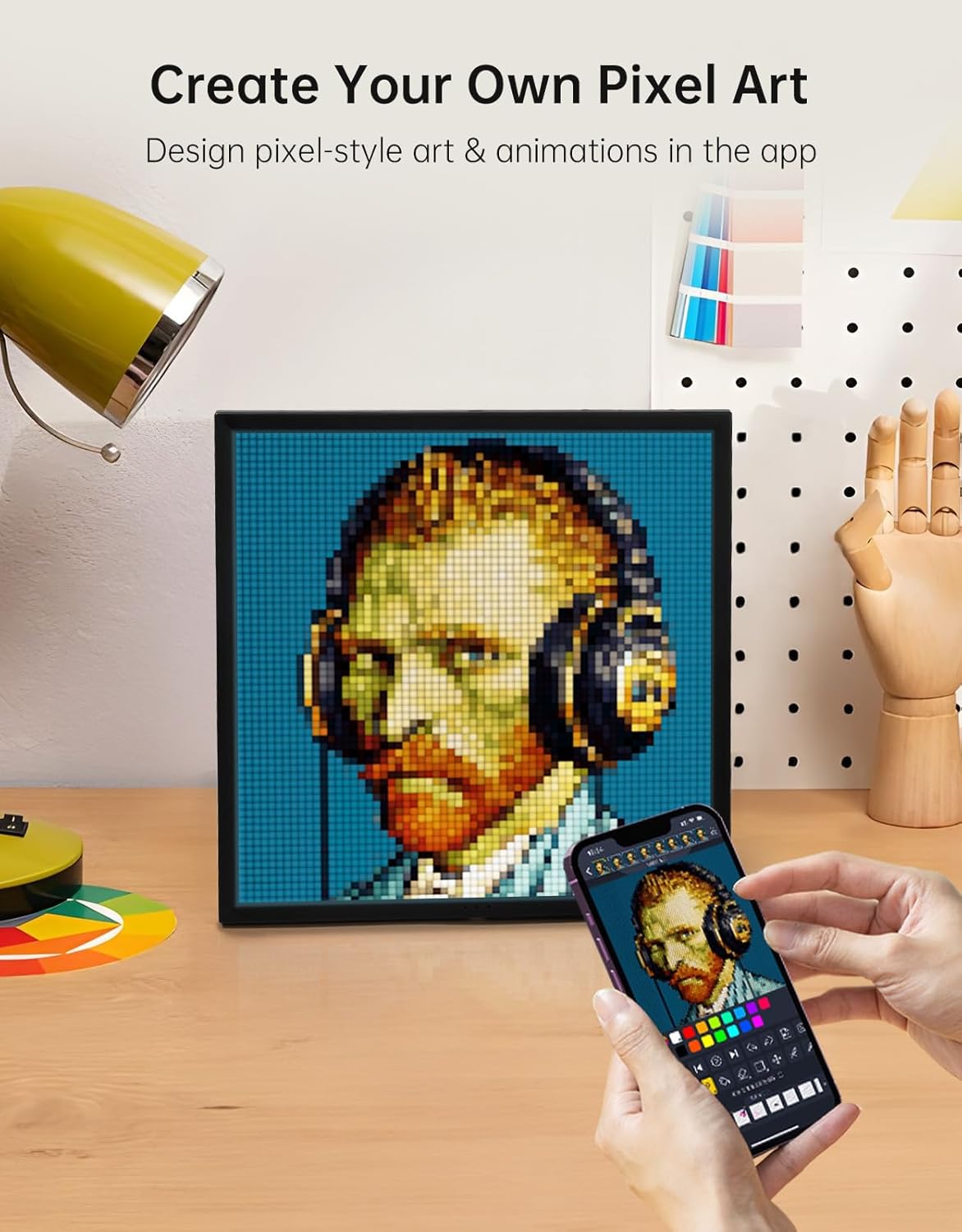 Divoom Pixoo-64 - WiFi Pixel Cloud Digital Frame with APP Control,64 X 64 LED Panel Display Frame for Gaming Room Decoration/Social Media Fans Counter - Image 2