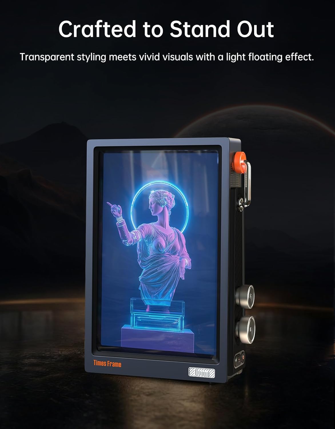 Divoom TimesFrame – 10.1" WiFi 6 Digital Picture Frame & Smart Desk Display, No Subscription | 64GB | Send Photos, Videos & AI Styles + Live Widgets (Weather, Calendar, etc)–Perfect Personalized Gift - Image 2
