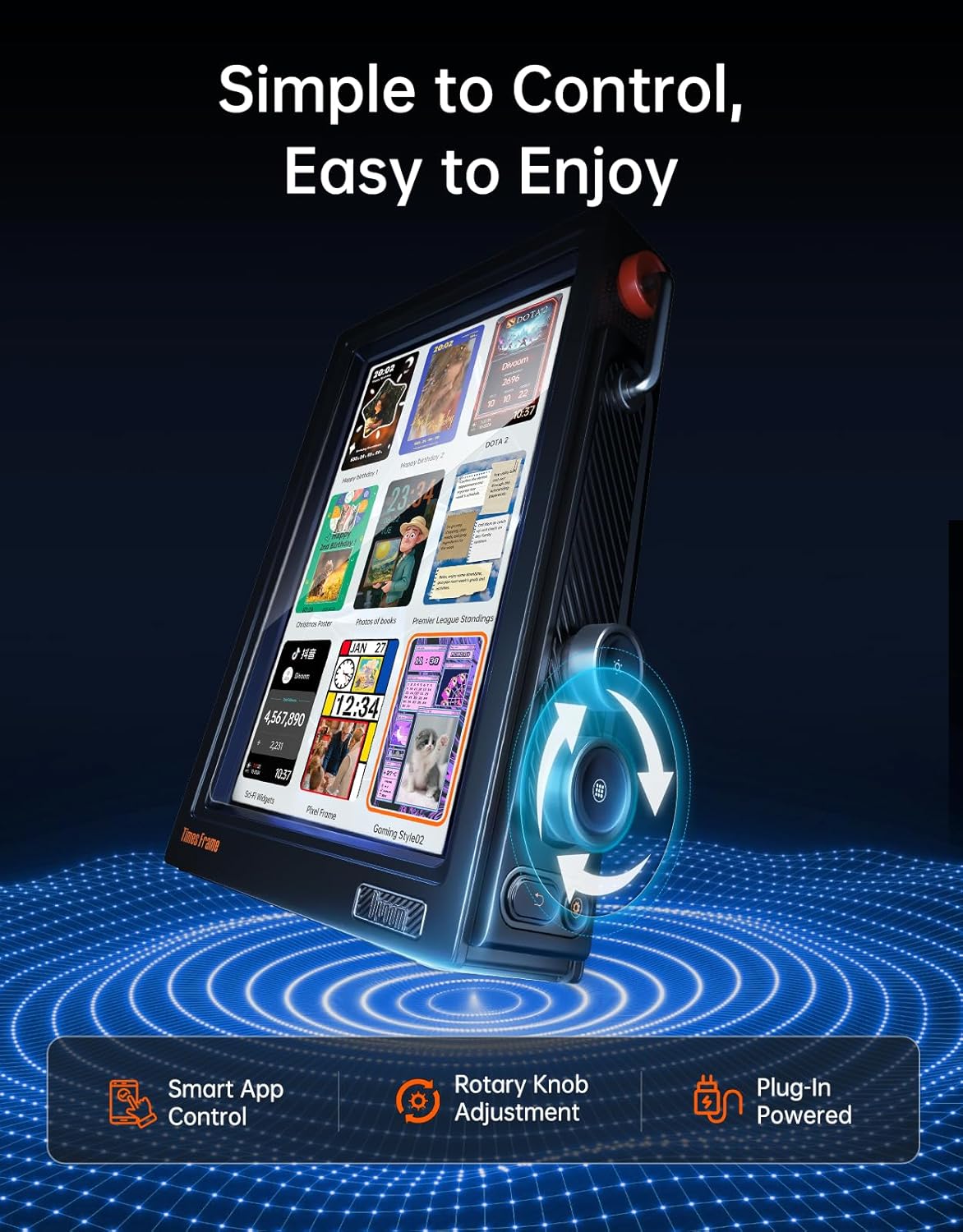 Divoom TimesFrame – 10.1" WiFi 6 Digital Picture Frame & Smart Desk Display, No Subscription | 64GB | Send Photos, Videos & AI Styles + Live Widgets (Weather, Calendar, etc)–Perfect Personalized Gift - Image 6