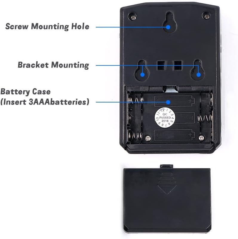 Infrared Motion Sensor Activated Sound Speaker Built with Microphone Recordable Voice for Shop Sale, Garage Door Alert, Greeting Visitor Door Chime, Security Reminder(Black) - Image 3
