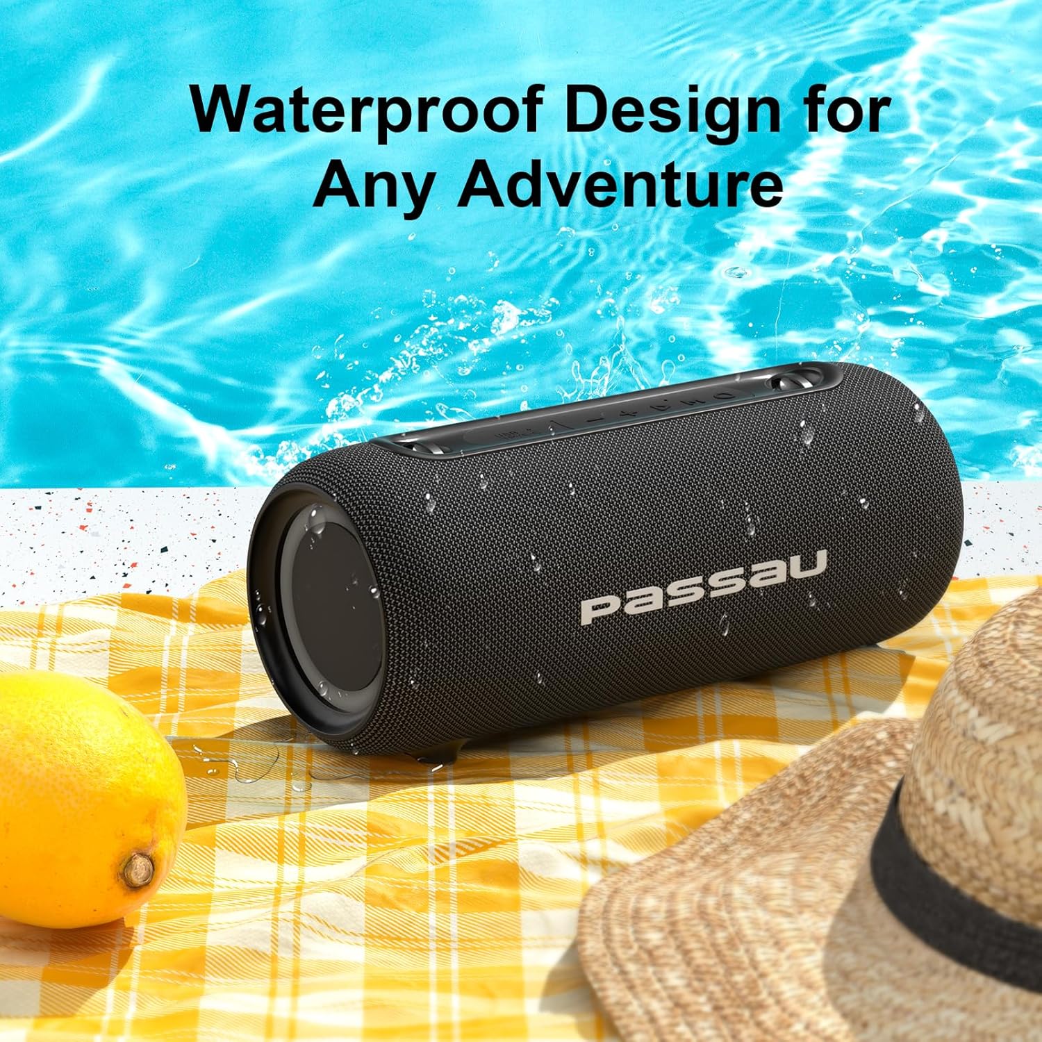 Passau Portable Bluetooth Speakers Loud 40W Peak Stereo Sound, Passive Radiators-Deep Bass, All Day Playtime, Adjustable Strap, BT5.3, IPX5 Wireless Speaker RGB Lights for Indoor Outdoor - Image 7